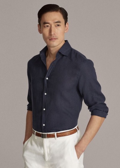 Men's Ralph Lauren Aston Linen Sport Shirts | 982034UGK